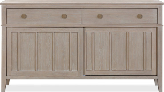 Camden Two Drawer Two Door Oak Wood Sideboard in Chai