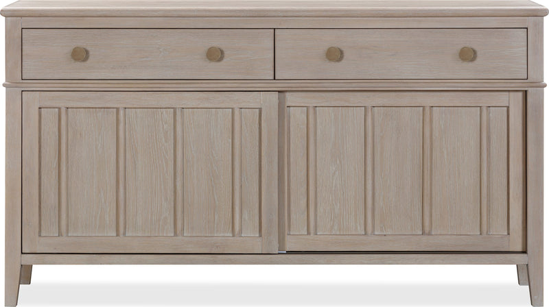 Camden Two Drawer Two Door Oak Wood Sideboard in Chai