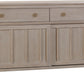 Camden Two Drawer Two Door Oak Wood Sideboard in Chai