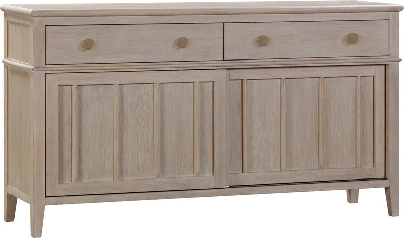 Camden Two Drawer Two Door Oak Wood Sideboard in Chai