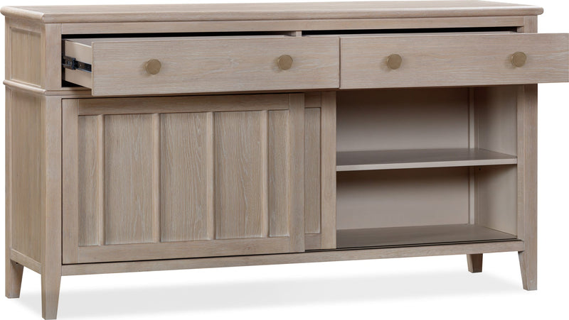 Camden Two Drawer Two Door Oak Wood Sideboard in Chai