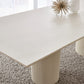 Cannon Stone Top Double Pedestal Extension Dining Table with Ivory Wood Base