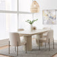 Cannon Stone Top Double Pedestal Extension Dining Table with Ivory Wood Base
