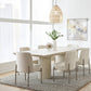 Cannon Stone Top Double Pedestal Extension Dining Table with Ivory Wood Base