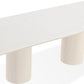 Cannon Stone Top Double Pedestal Extension Dining Table with Ivory Wood Base