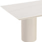 Cannon Stone Top Double Pedestal Extension Dining Table with Ivory Wood Base