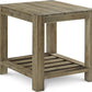 Canyon Solid Wood Rectangular End Table in Washed Grey