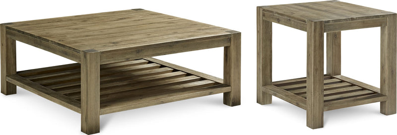 Canyon Solid Wood Rectangular End Table in Washed Grey