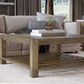 Canyon Solid Wood Square Coffee Table in Washed Grey