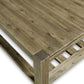 Canyon Solid Wood Square Coffee Table in Washed Grey