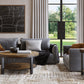 Canyon Solid Wood and Metal Round Coffee Table in Washed Grey