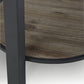 Canyon Solid Wood and Metal Round End Table in Washed Grey