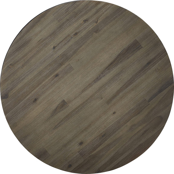 Canyon Solid Wood and Metal Round End Table in Washed Grey