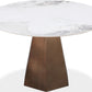 Carmel Stone Top Round Dining Table in Chanelle and Bronze