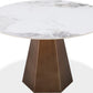 Carmel Stone Top Round Dining Table in Chanelle and Bronze