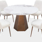 Carmel Stone Top Round Dining Table in Chanelle and Bronze