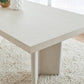 Caye Stone Top Double Pedestal Dining Table with Ivory Cement Base