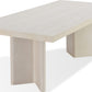 Caye Stone Top Double Pedestal Dining Table with Ivory Cement Base