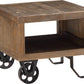 Coalburn Reclaimed Wood Square Side Table in Russett Brown