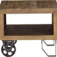 Coalburn Reclaimed Wood Square Side Table in Russett Brown