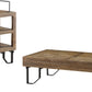 Coalburn Reclaimed Wood Square Side Table in Russett Brown