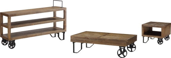 Coalburn Reclaimed Wood Square Side Table in Russett Brown