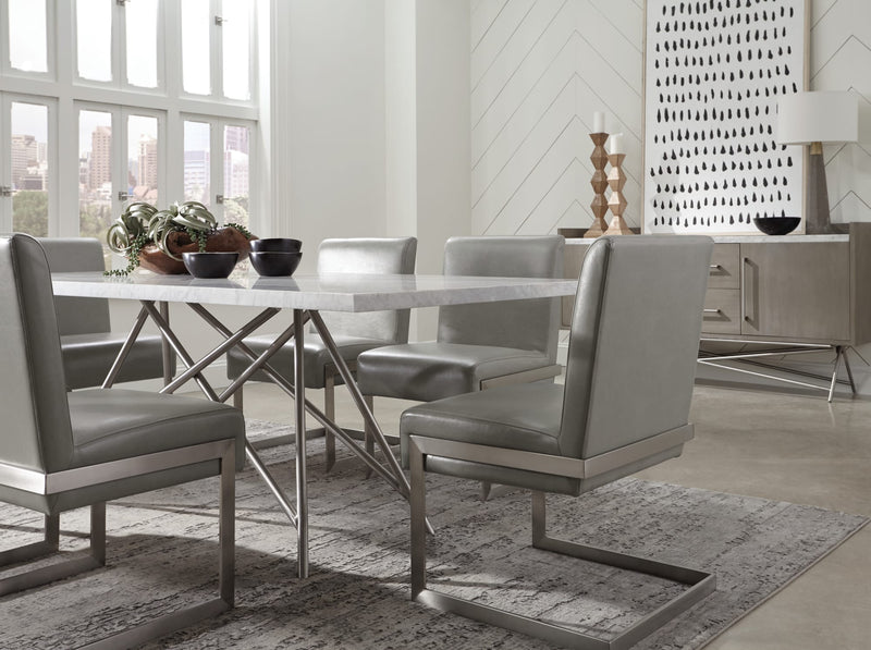 Coral Synthetic Leather Upholstered Dining Chair