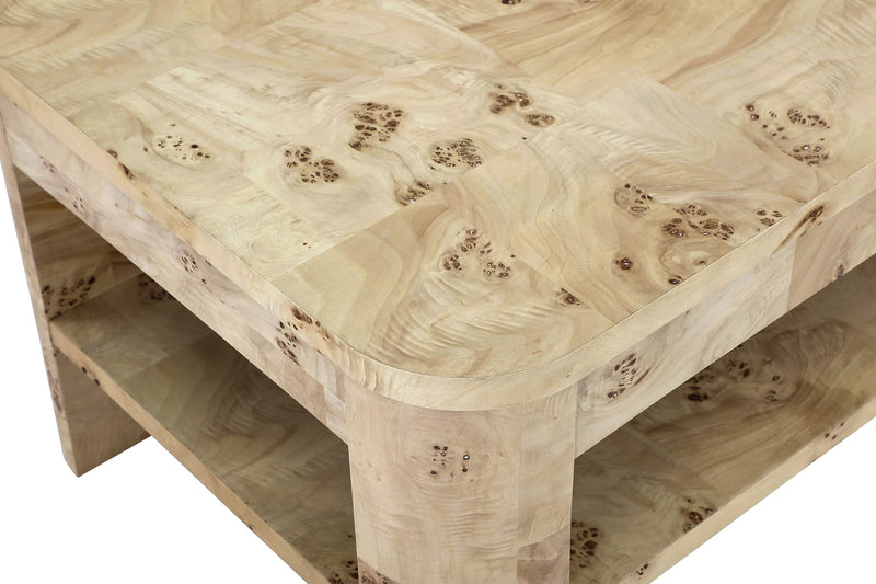 Cosmo Mappa Burl Coffee Table in Amber Kiss