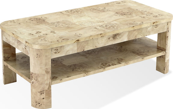 Cosmo Mappa Burl Coffee Table in Amber Kiss