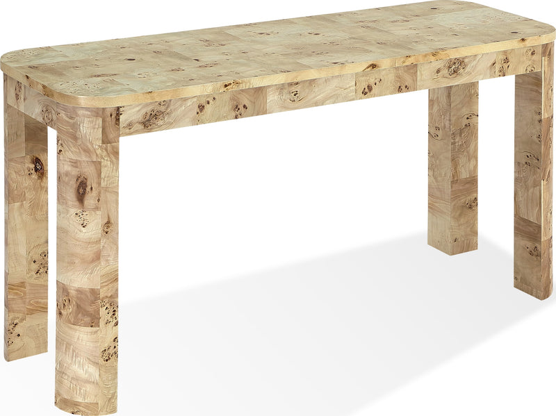 Cosmo Mappa Burl Console Table in Amber Kiss