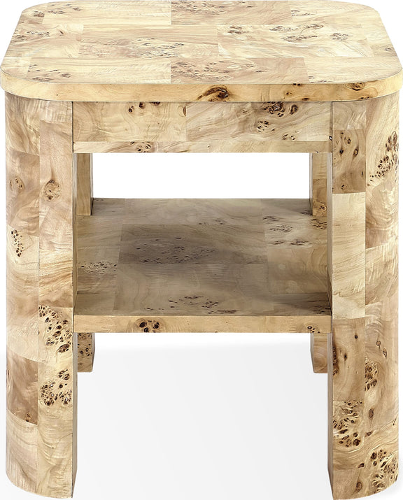 Cosmo Mappa Burl End Table in Amber Kiss