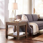 Craster Reclaimed Wood Square Side Table in Smoky Taupe