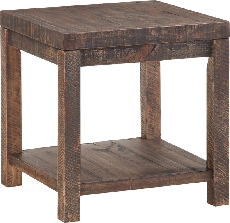 Craster Reclaimed Wood Square Side Table in Smoky Taupe