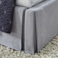 Cresta California King-Size Upholstered Skirted Storage Panel Bed in Fog