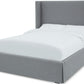 Cresta Full-Size Upholstered Skirted Storage Panel Bed in Fog