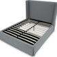 Cresta Full-Size Upholstered Skirted Storage Panel Bed in Fog