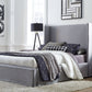 Cresta Full-Size Upholstered Skirted Panel Bed in Fog