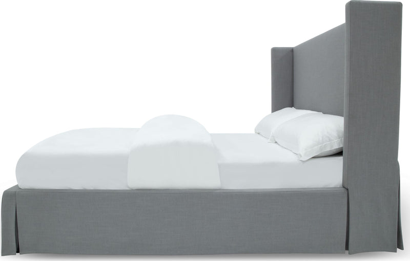Cresta Full-Size Upholstered Skirted Panel Bed in Fog