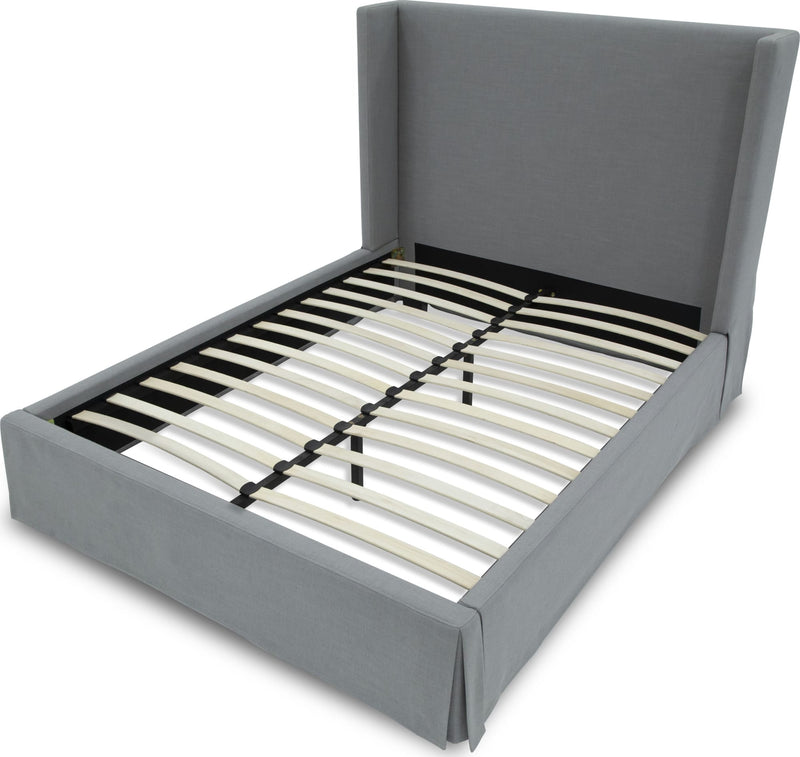 Cresta Full-Size Upholstered Skirted Panel Bed in Fog