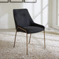 Cyrus Upholstered Dining Chair in Coal Fabric and Brushed Bronze Metal