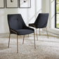 Cyrus Upholstered Dining Chair in Coal Fabric and Brushed Bronze Metal