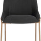 Cyrus Upholstered Dining Chair in Coal Fabric and Brushed Bronze Metal