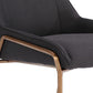 Cyrus Upholstered Dining Chair in Coal Fabric and Brushed Bronze Metal