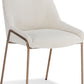 Cyrus Upholstered Dining Chair in Cottage Cheese Boucle and Brushed Bronze Metal