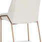 Cyrus Upholstered Dining Chair in Cottage Cheese Boucle and Brushed Bronze Metal