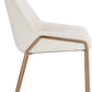 Cyrus Upholstered Dining Chair in Cottage Cheese Boucle and Brushed Bronze Metal