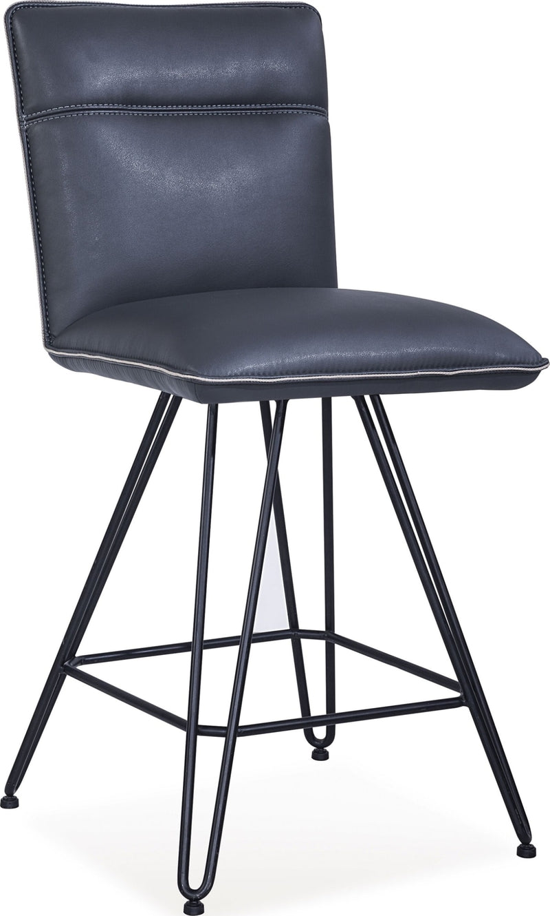 Demi Hairpin Leg Swivel Counter Stool in Cobalt