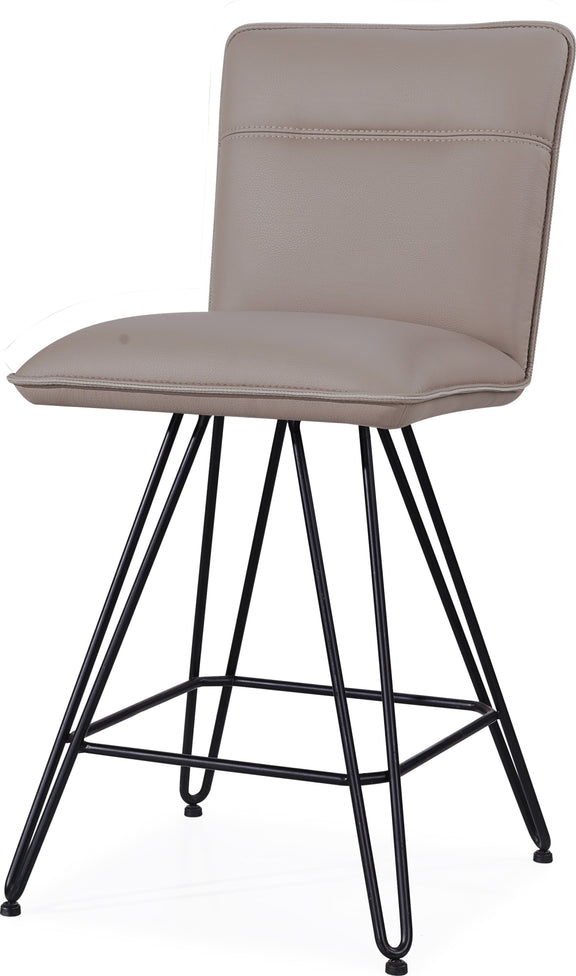 Demi Hairpin Leg Swivel Counter Stool in Taupe