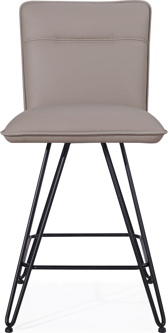 Demi Hairpin Leg Swivel Counter Stool in Taupe
