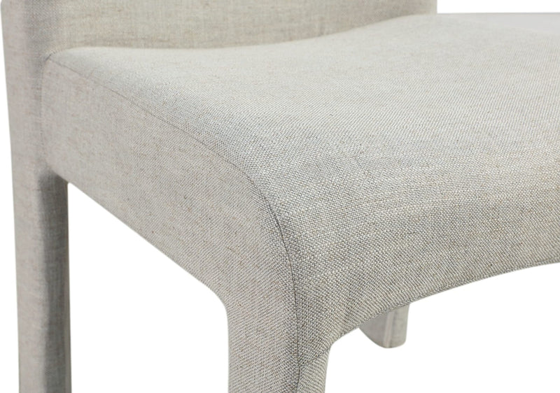 Devon Fully Upholstered Dining Chair in Turtle Dove Linen